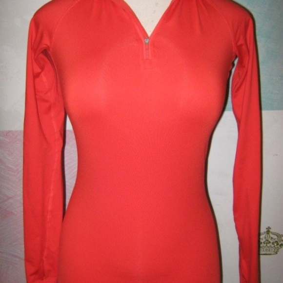Nike Tops - Nike Pro Combat Dri-Fit Orange Athletic Pullover S